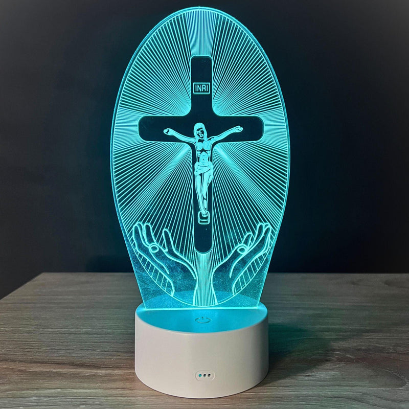 Cruz de Jesus Cristo - Decoração Iluminada 16 Cores RGB - Swanutilidades