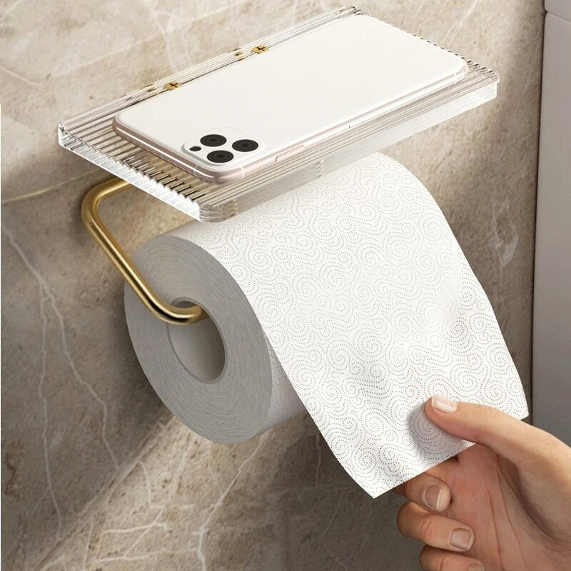 Suporte para Papel Higiênico - Elegância em Ouro e Prata - Swanutilidades