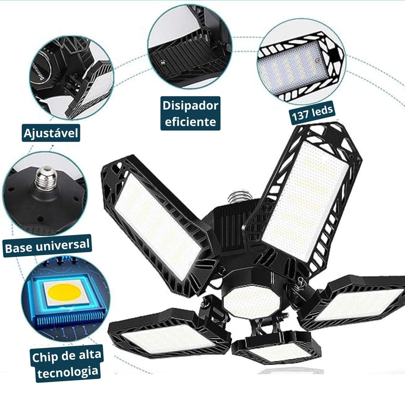 Lâmpada Dobrável 80W - Garagem e Interiores - Swanlight - Swanutilidades